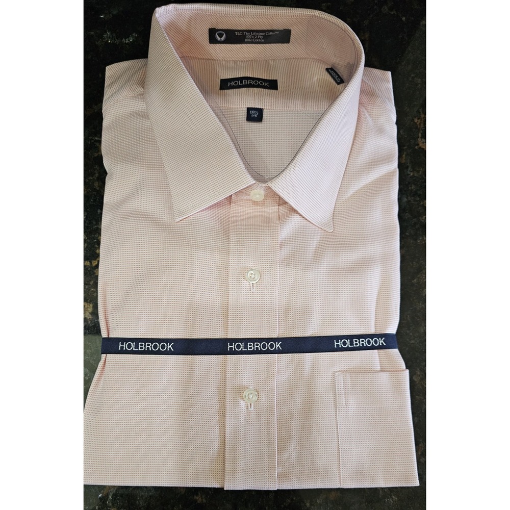 NWTā HOLBROOK Button Down Shirt Men's Melon Patterned Long Sleeve 18 1/2 35